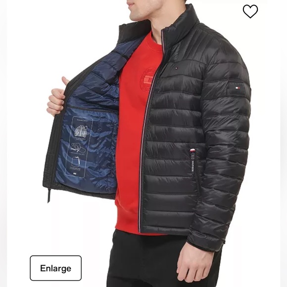 Tommy Hilfiger Men's Packable Quilted Puffer Jacket in Black - Picture 6 of 17
